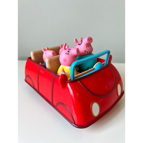 Peppa Pig Talking Red Family Car 2003 with Family Figures 5pc Sounds Works - Picture 2 of 7
